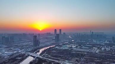 4K航拍延时郑州新一线城市地标街景视频的预览图